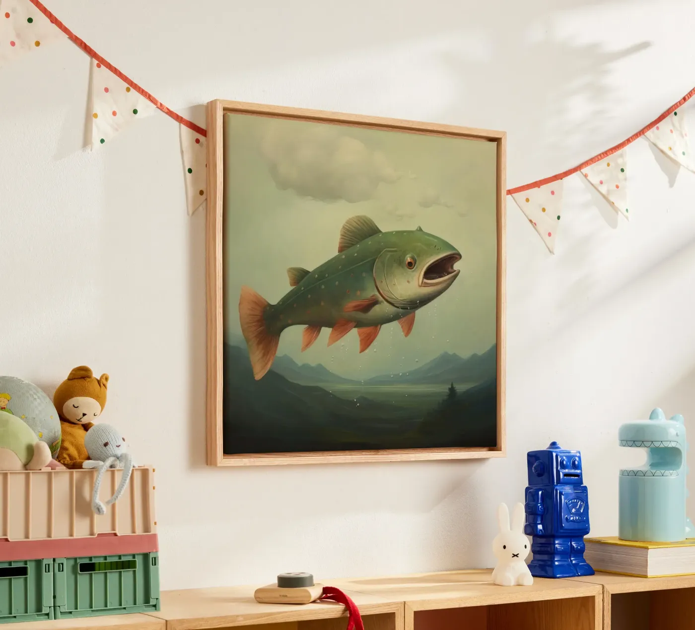 Minimum Trout canvas by Minimal Animal Art