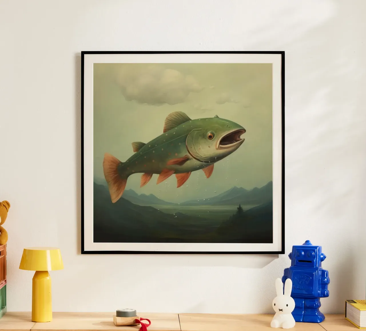 Minimum Trout poster by Minimal Animal Art