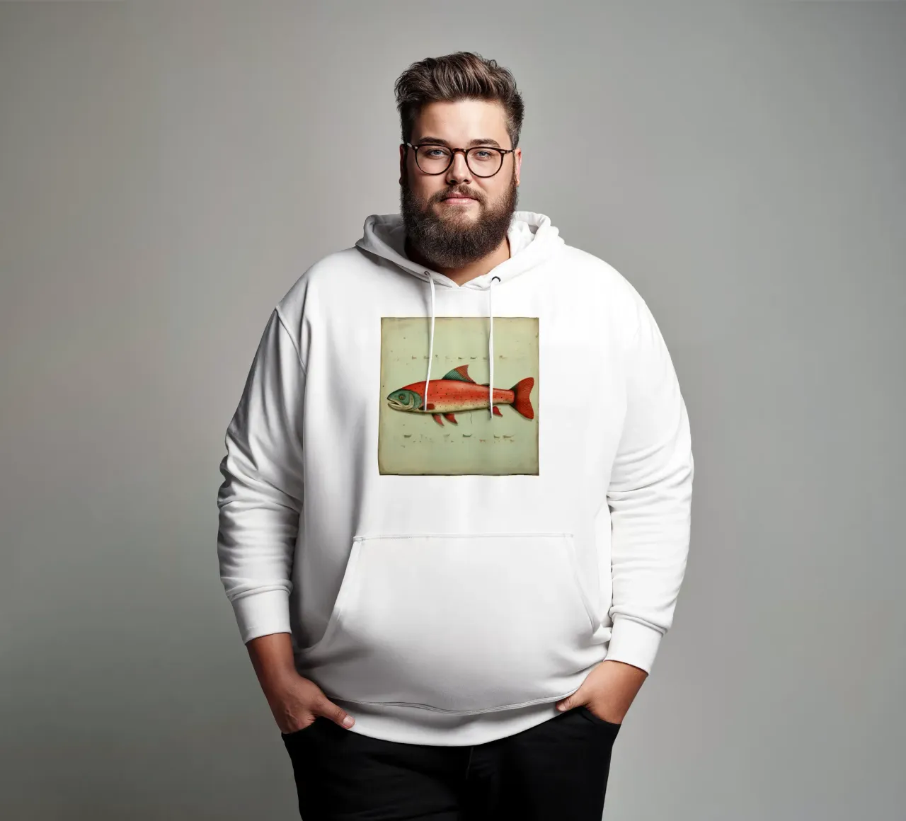 Trucha mínima 4 sudadera con capucha de Minimal Animal Art