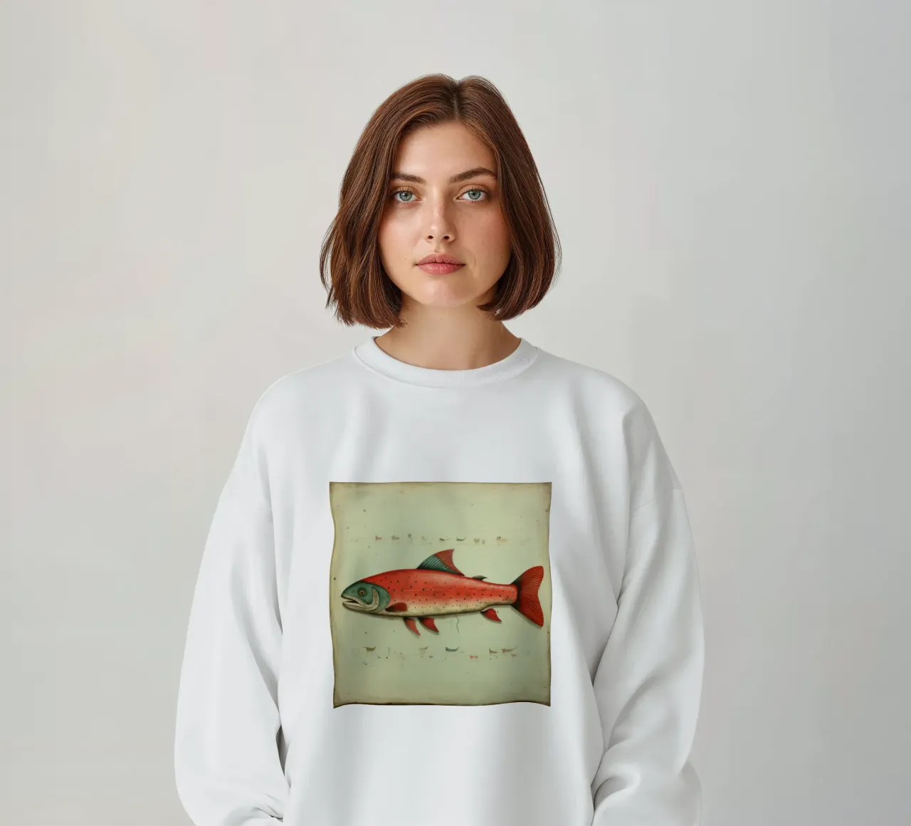 Minimale forel 4 sweatshirt van Minimal Animal Art