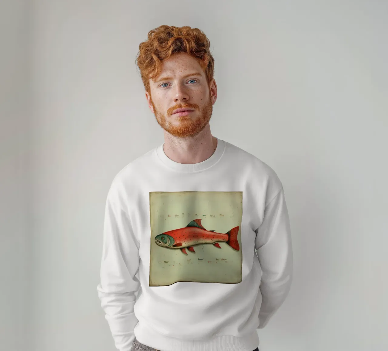 Minimale forel 4 sweatshirt van Minimal Animal Art