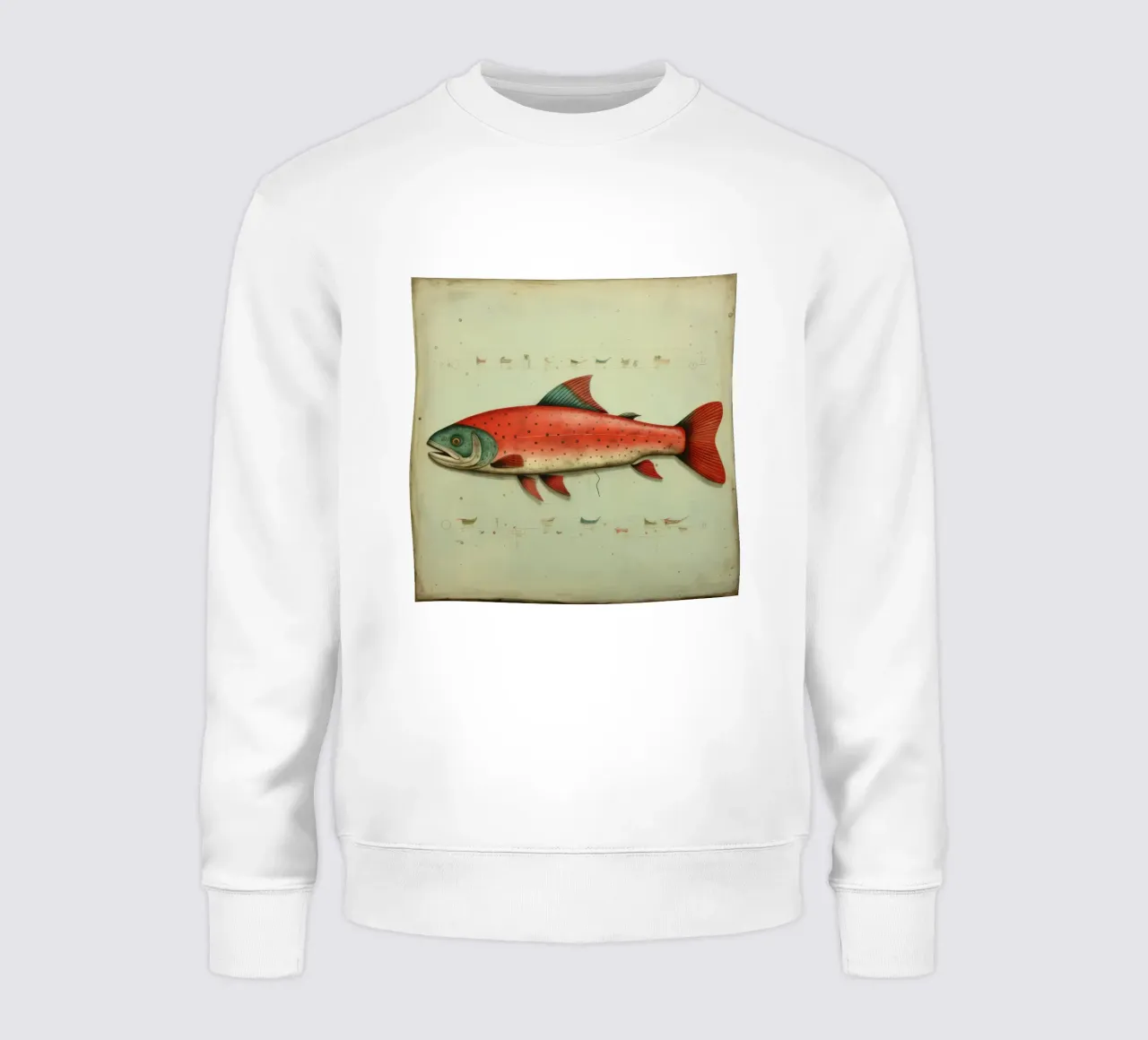Minimal Forelle 4 Sweatshirt von Minimal Animal Art