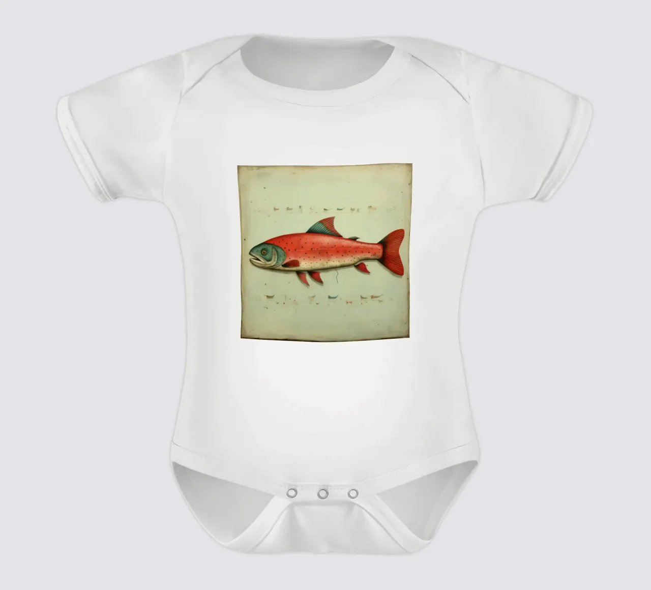 Trout minimal body bébé de Minimal Animal Art