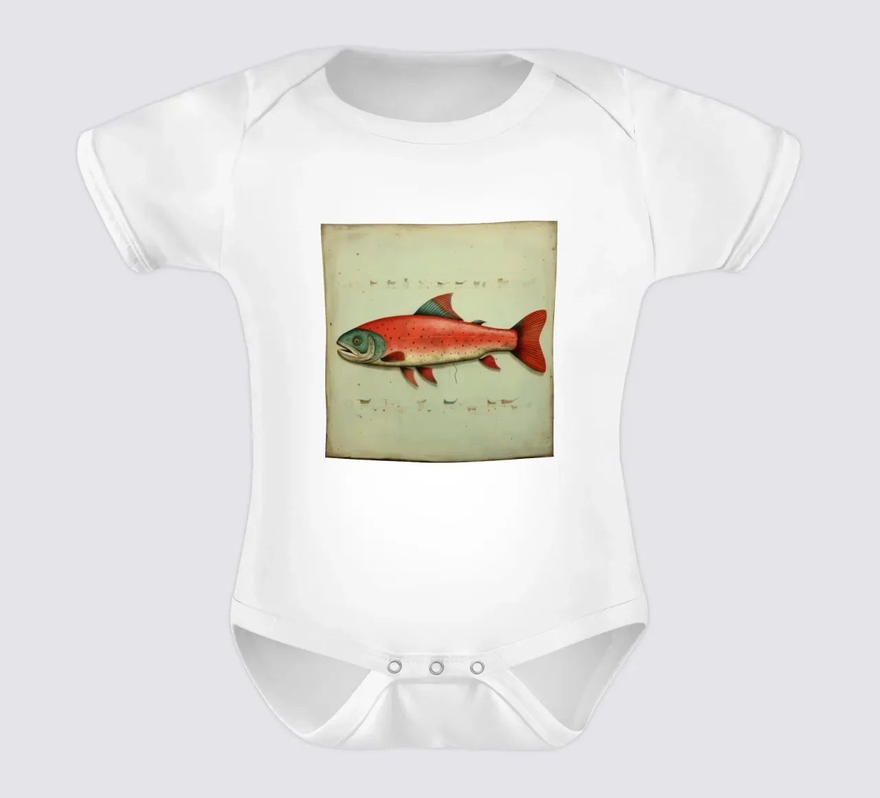 Trout minimal body bébé de Minimal Animal Art