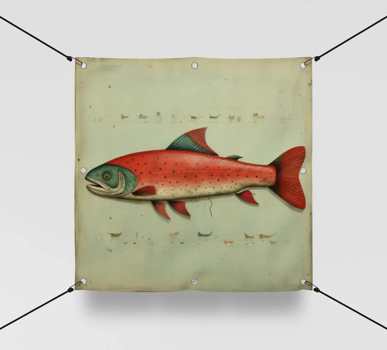 Minimum Trout telo in pvc da Minimal Animal Art