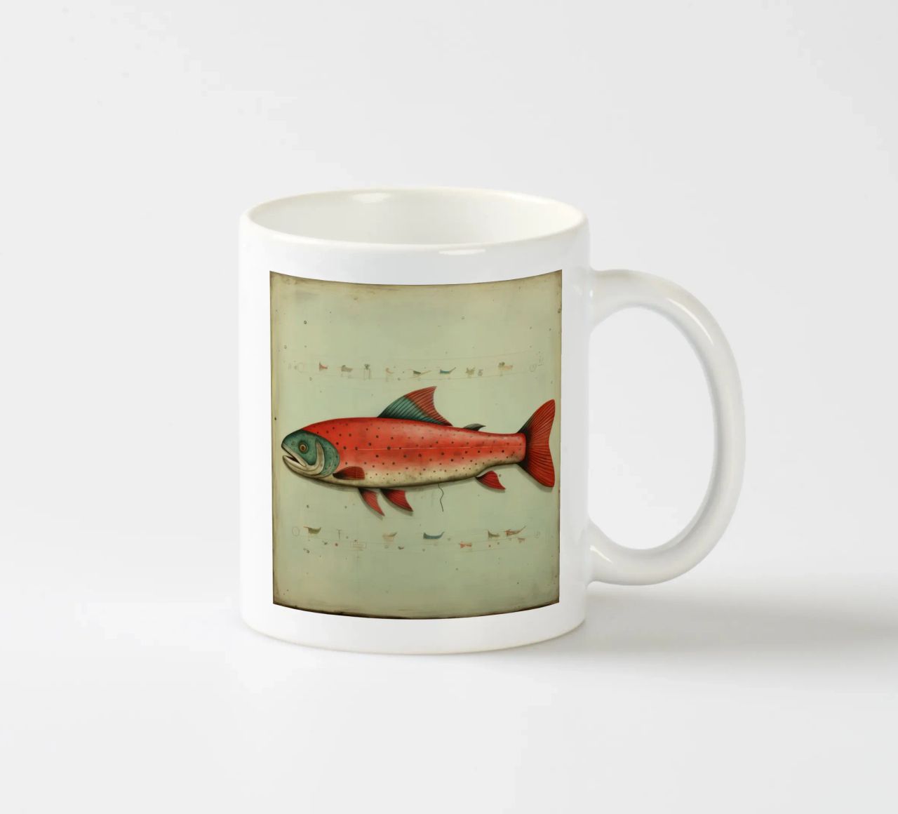 Trota minima 4 tazza in ceramica da Minimal Animal Art