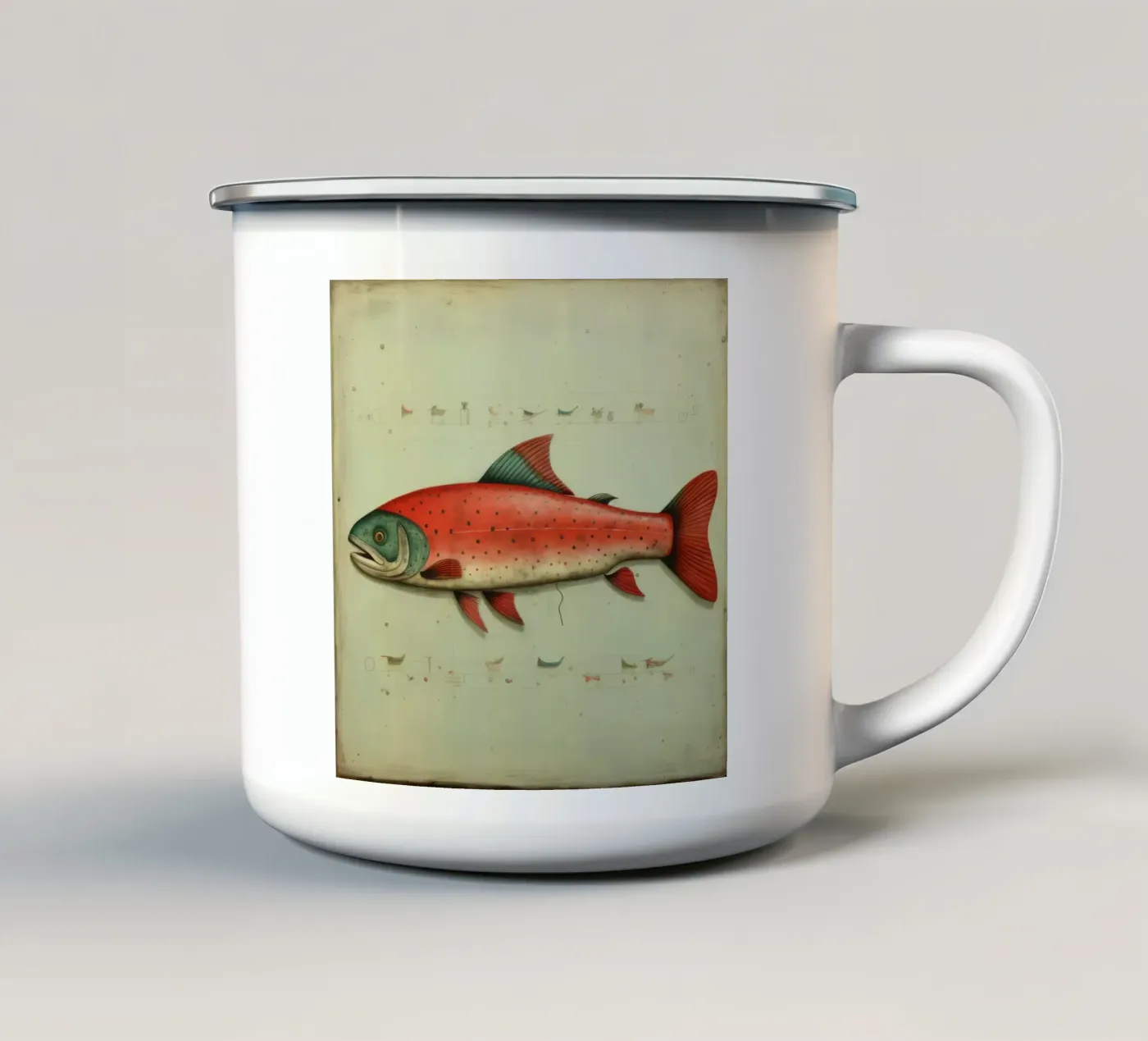 Minimum Trout mug en émail de Minimal Animal Art