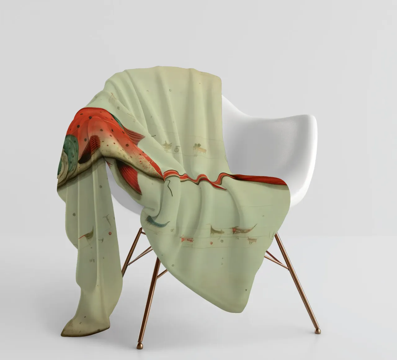 Minimum Trout Fleecedecke von Minimal Animal Art