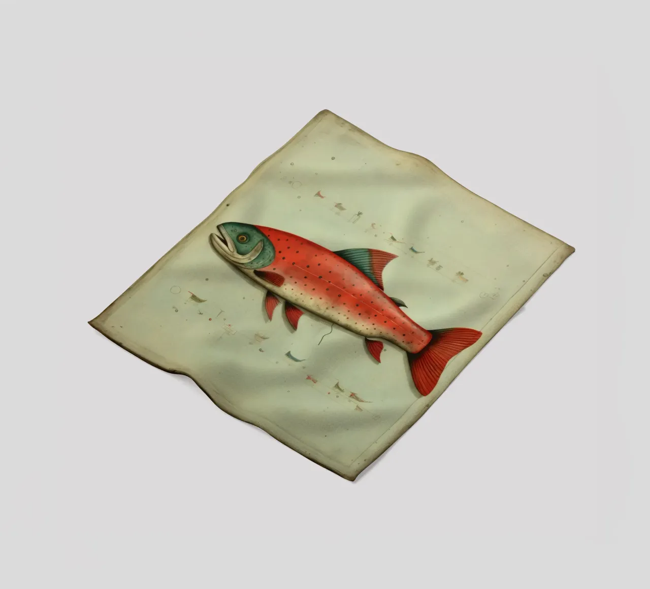 Minimum Trout Fleecedecke von Minimal Animal Art