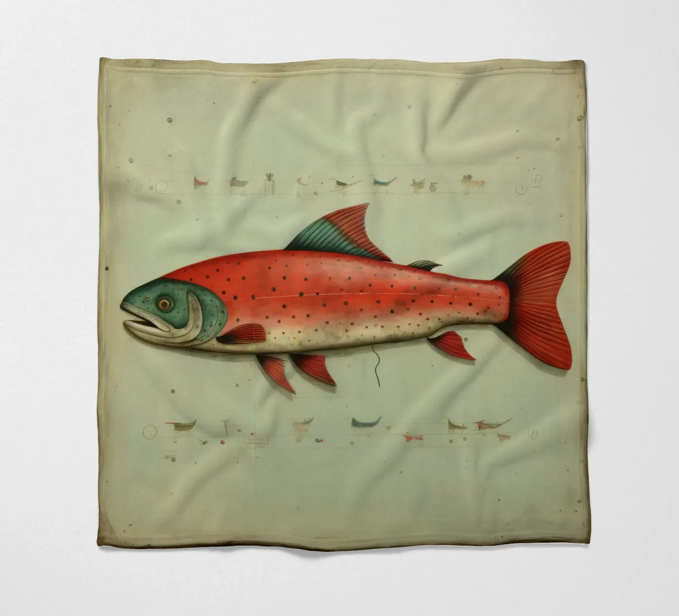 Minimum Trout plaid polaire de Minimal Animal Art