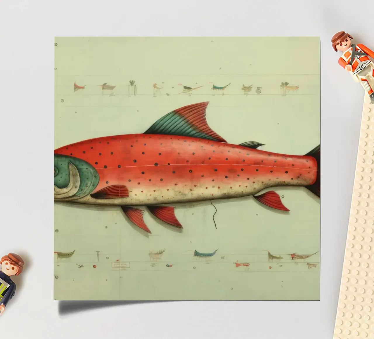 Minimum Trout sticker sheet by Minimal Animal Art