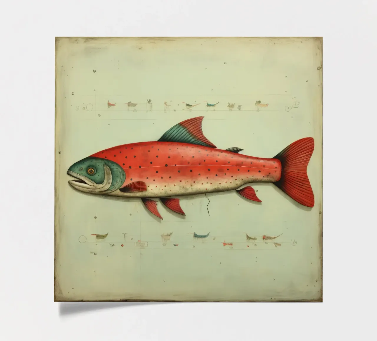 Minimum Trout sticker sheet by Minimal Animal Art