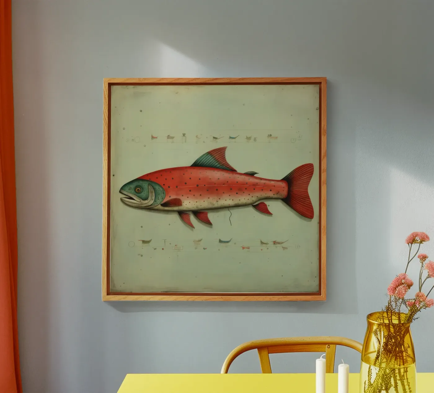 Minimal Forelle Acryl-Glas von Minimal Animal Art