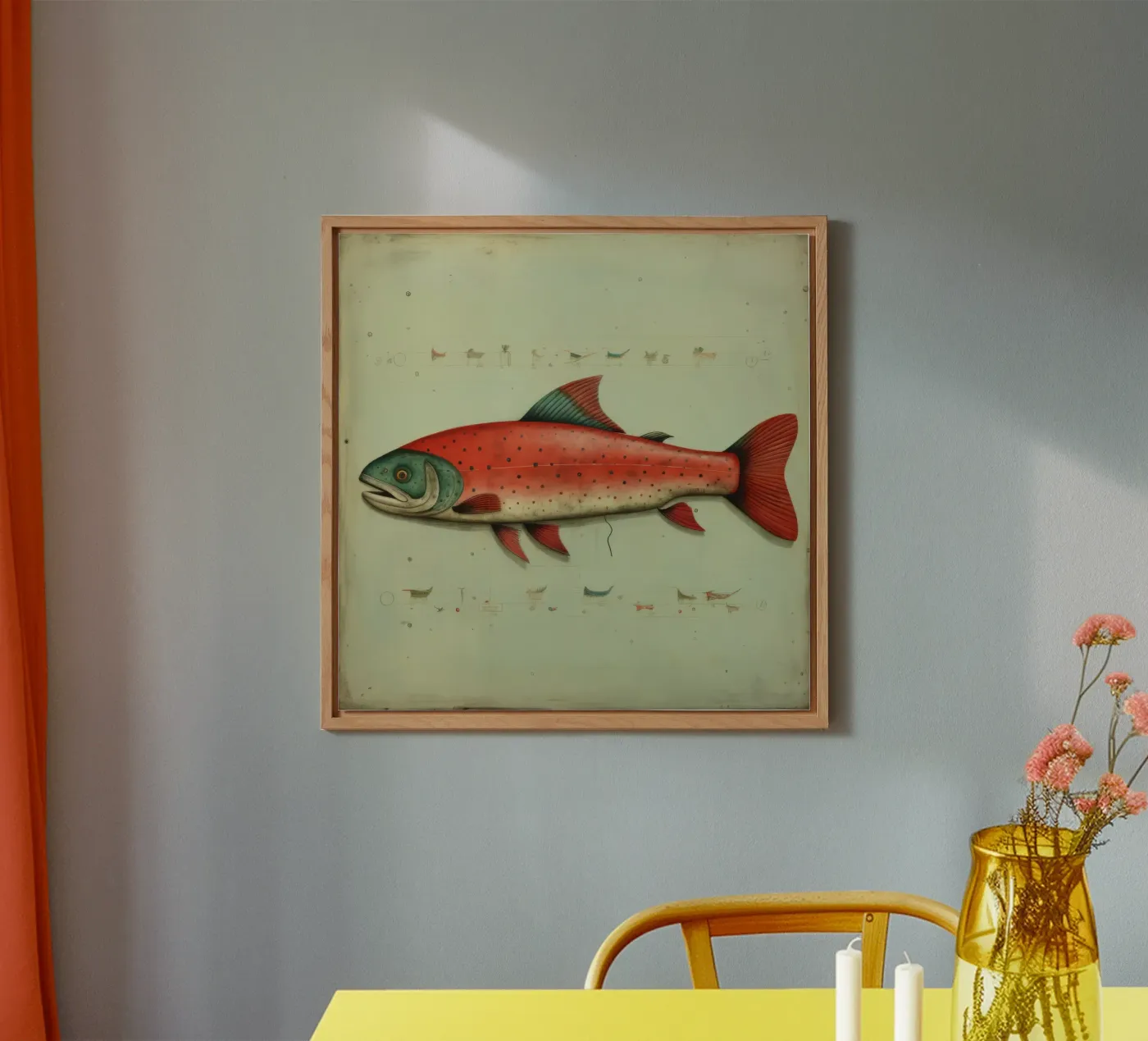 Minimum Trout Alu-Dibond von Minimal Animal Art