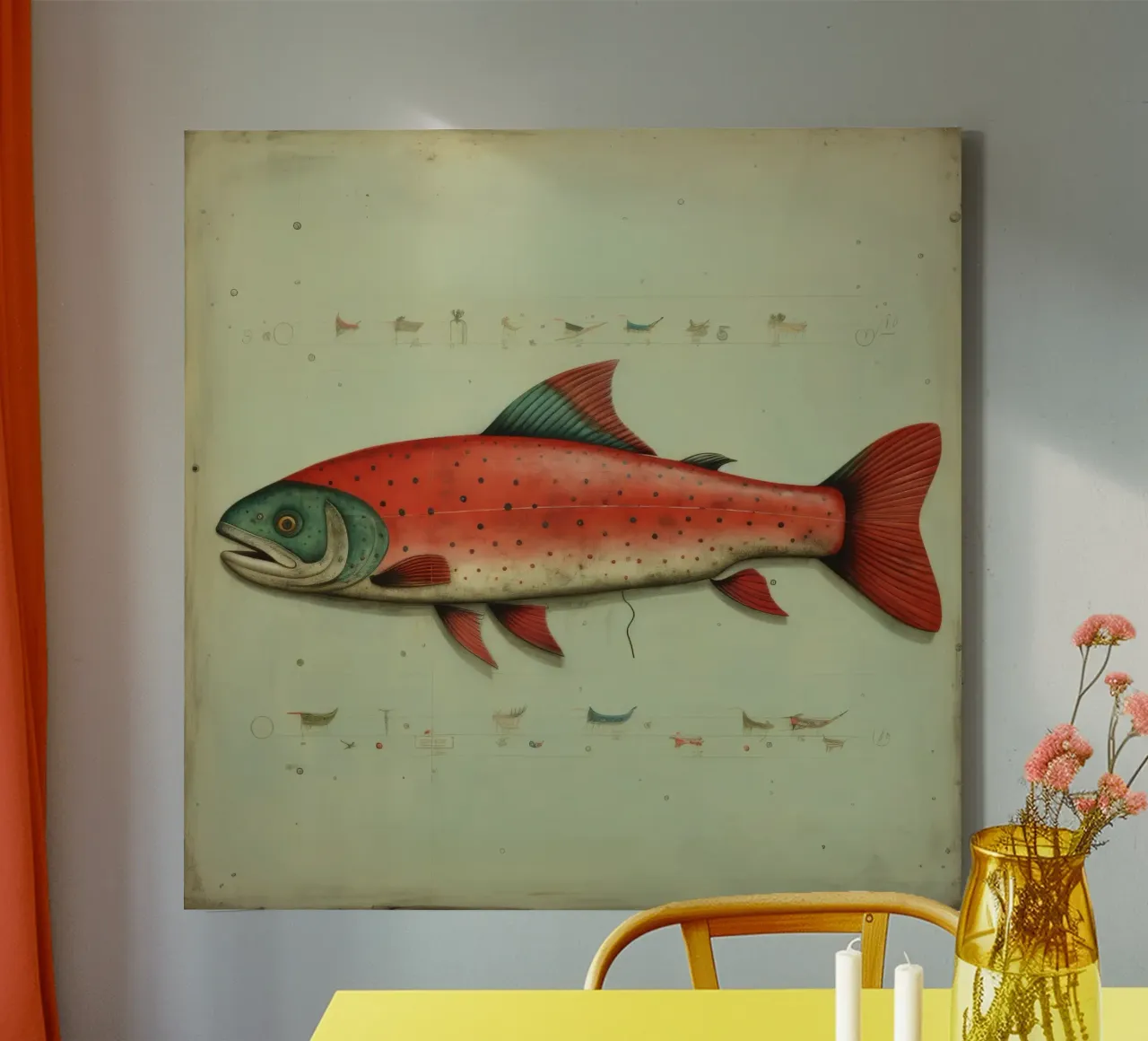 Trota minima tela da Minimal Animal Art