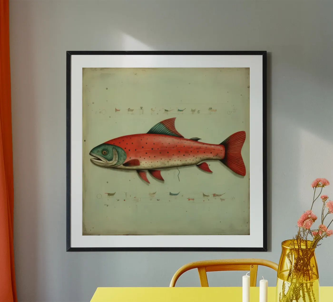 Minimum Trout Poster von Minimal Animal Art