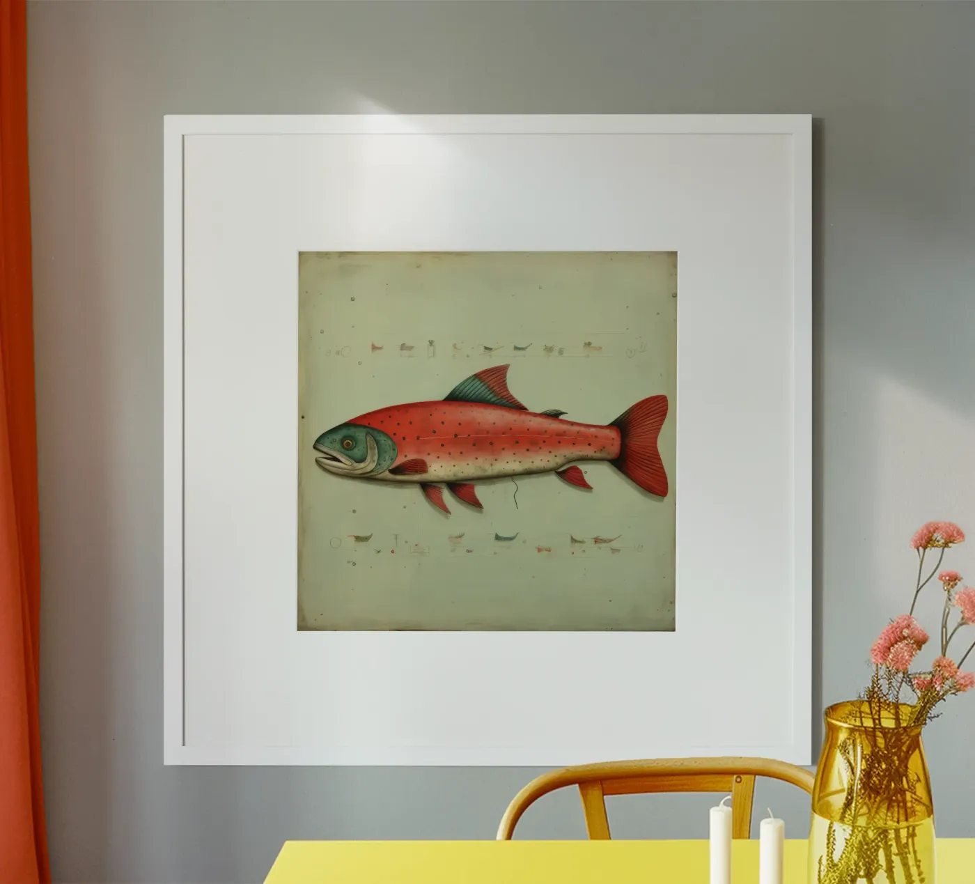 Minimum Trout Poster von Minimal Animal Art