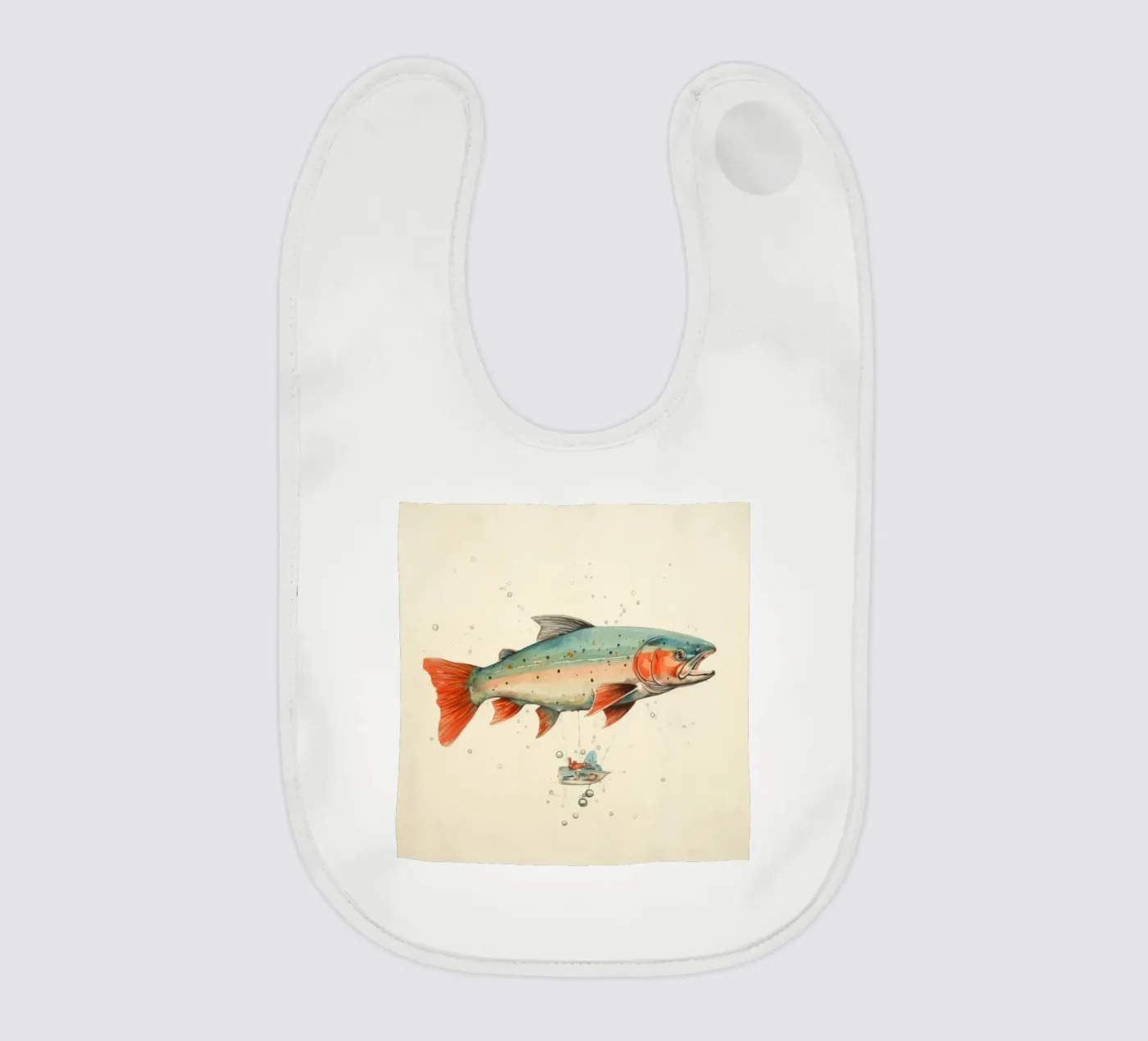 Trout minimal bavoir de Minimal Animal Art
