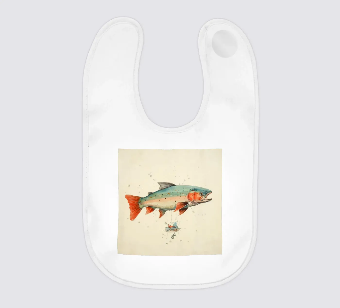 Trout minimal bavoir de Minimal Animal Art