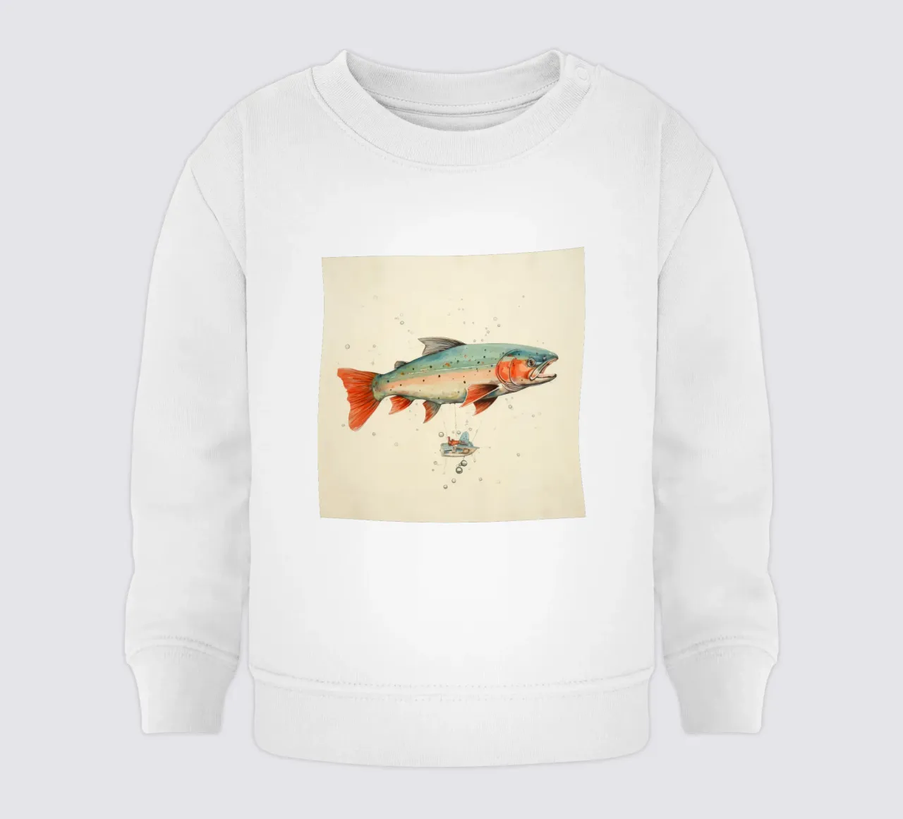 Trota minima 1 felpa neonato da Minimal Animal Art