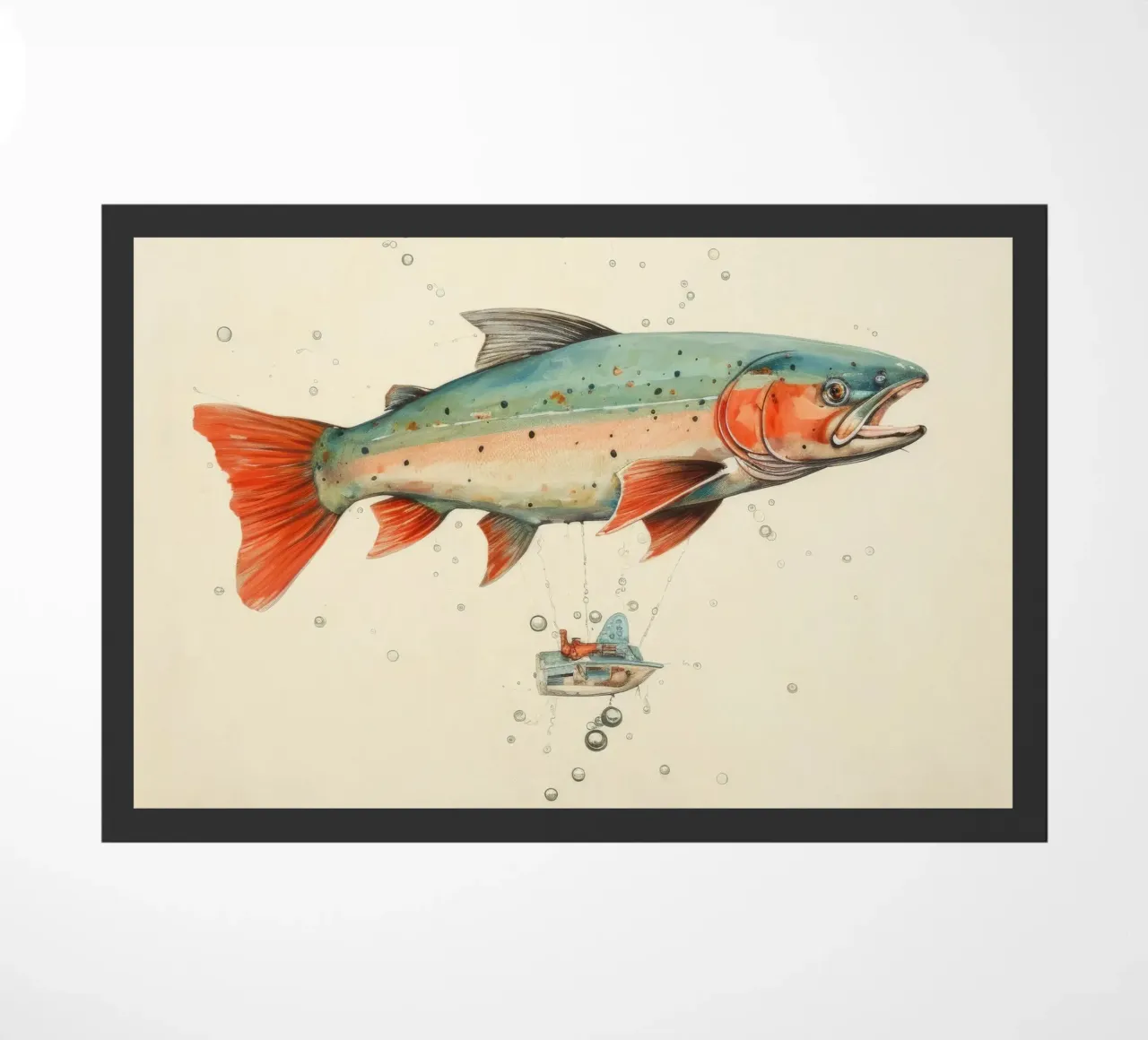 Minimum Trout doormat by Minimal Animal Art