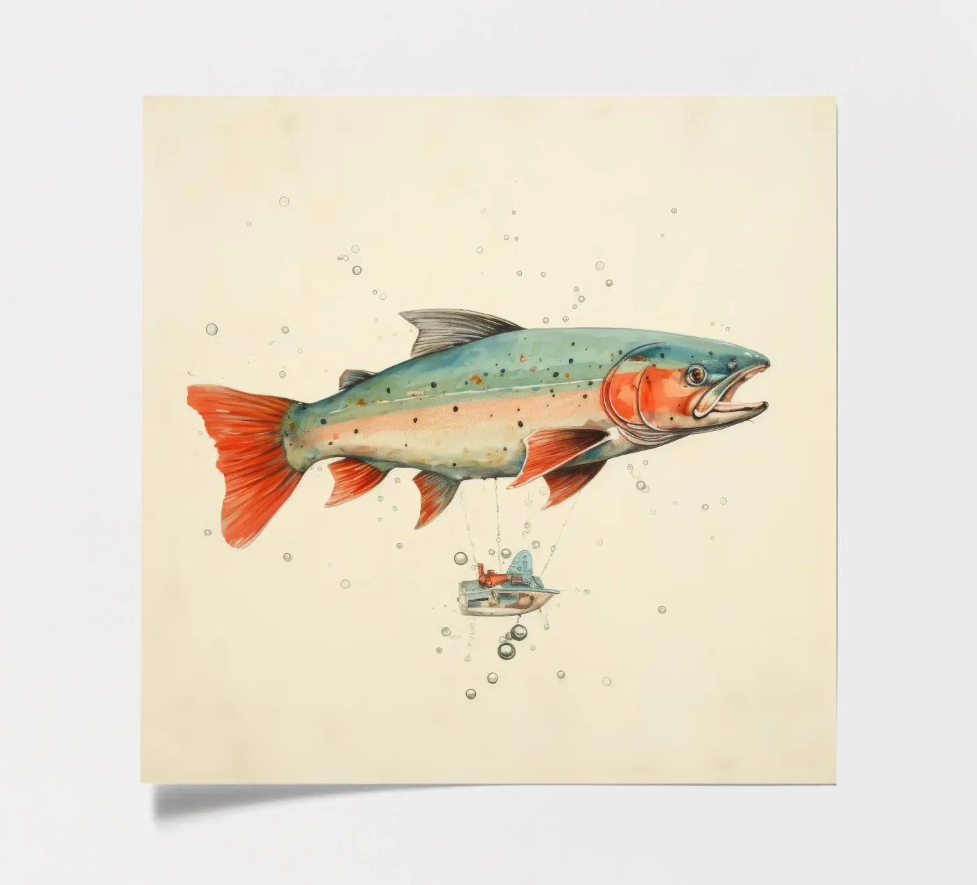 Minimum Trout sticker sheet by Minimal Animal Art