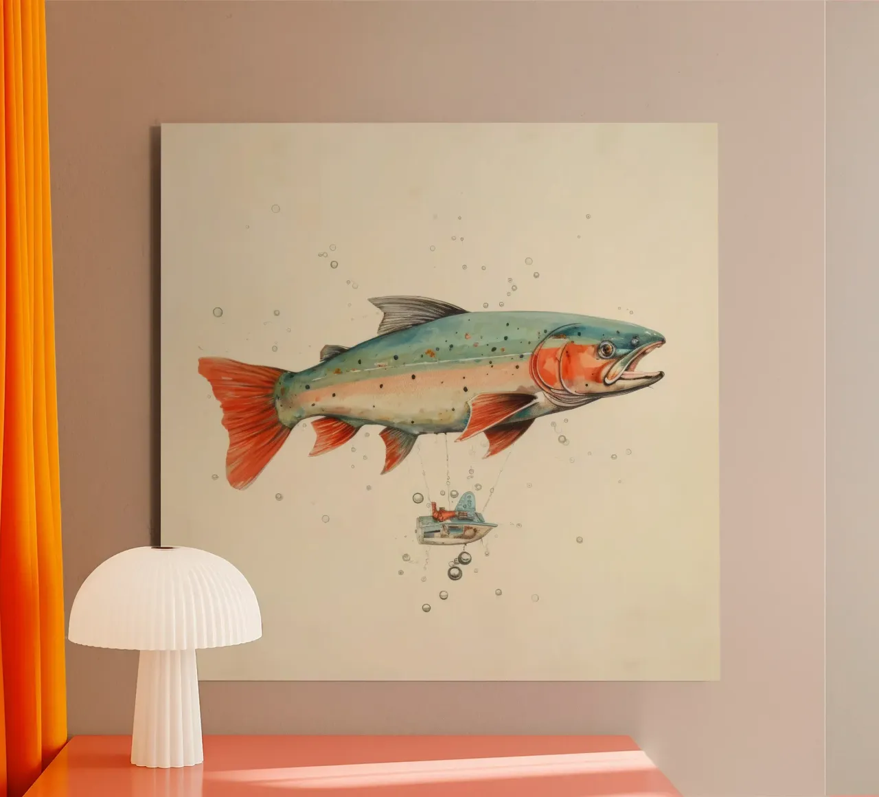 Trota minima 1 alluminio dibond da Minimal Animal Art