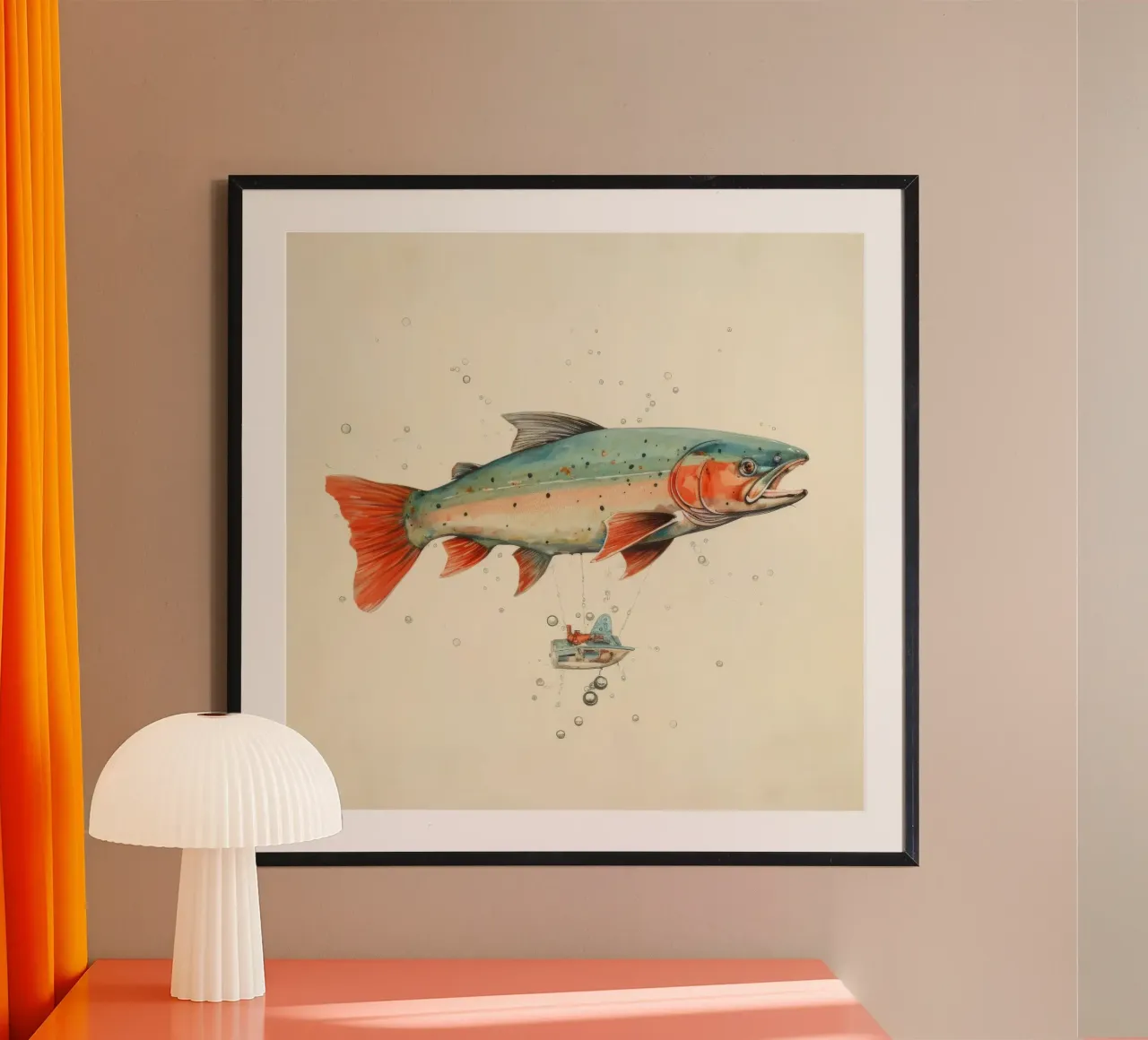 Minimum Trout poster by Minimal Animal Art