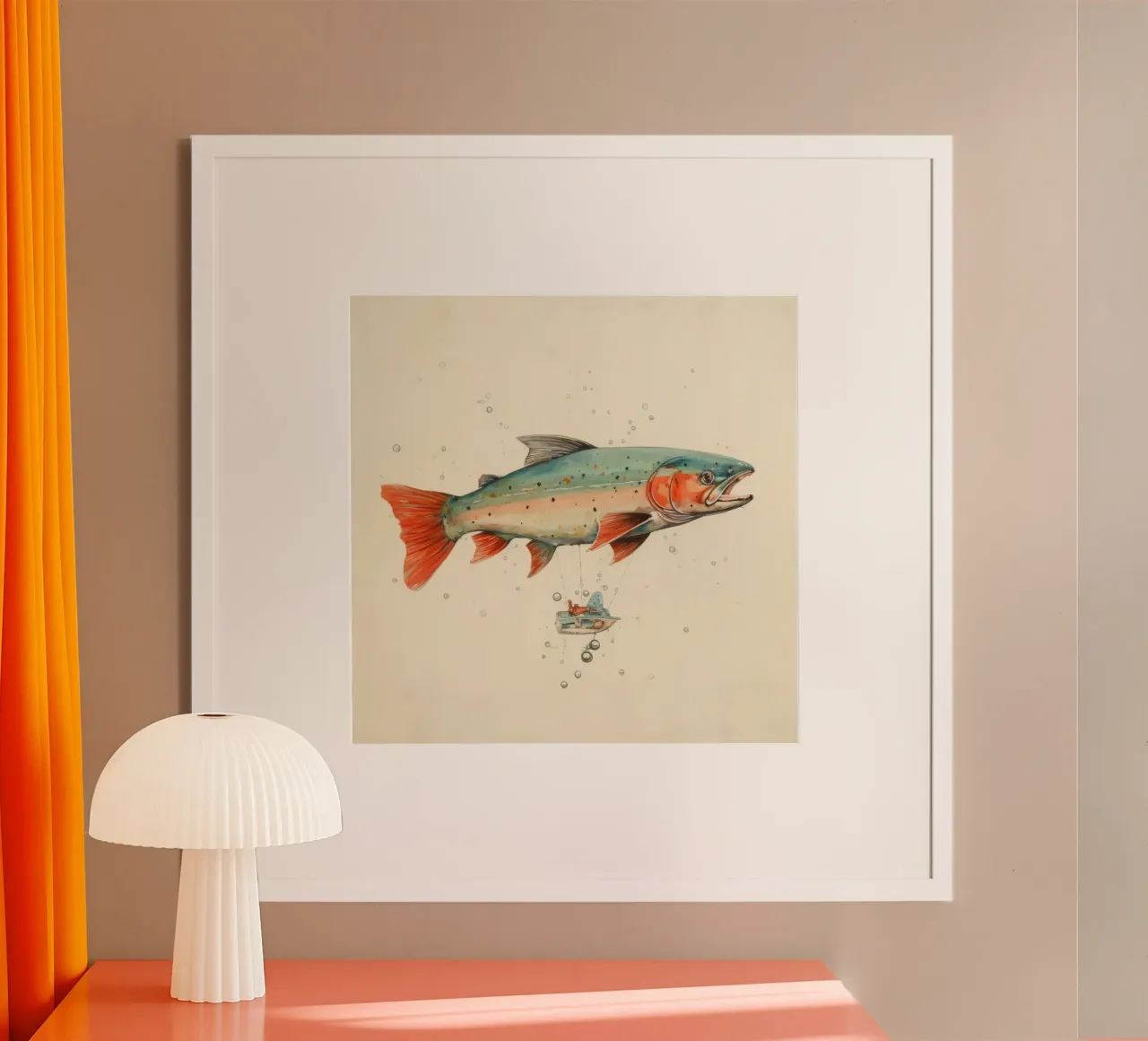 Minimum Trout poster by Minimal Animal Art