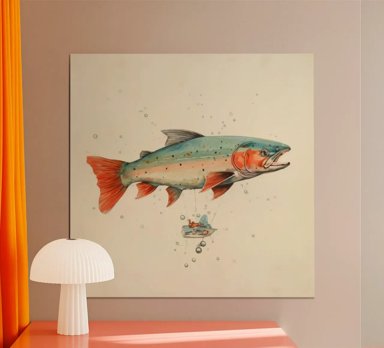 Minimum Trout poster by Minimal Animal Art