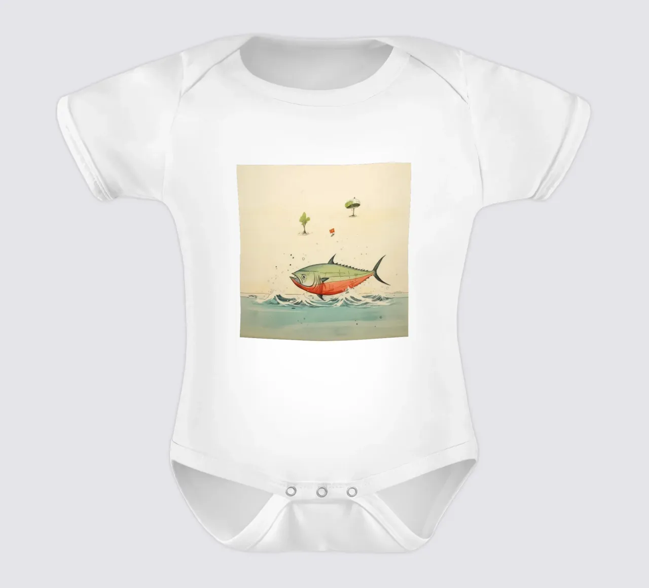 Tonno minimo 2 body neonato maniche corte da Minimal Animal Art