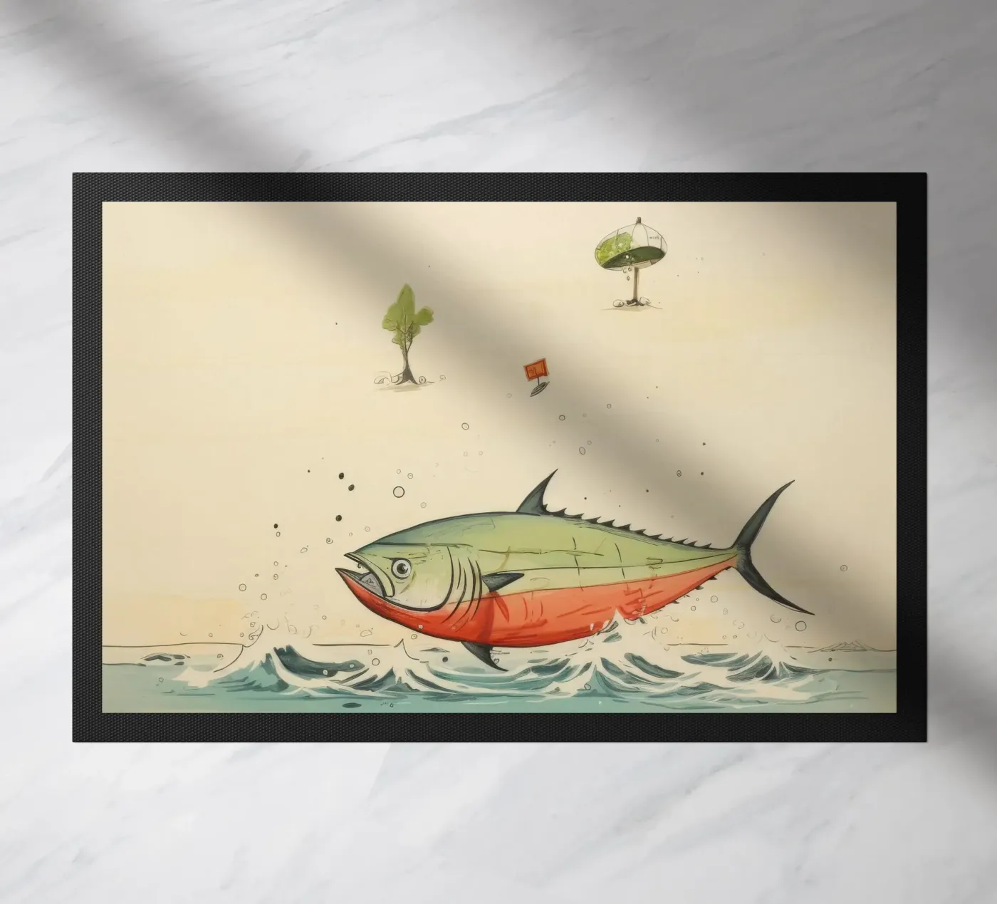 Minimum Tuna doormat by Minimal Animal Art