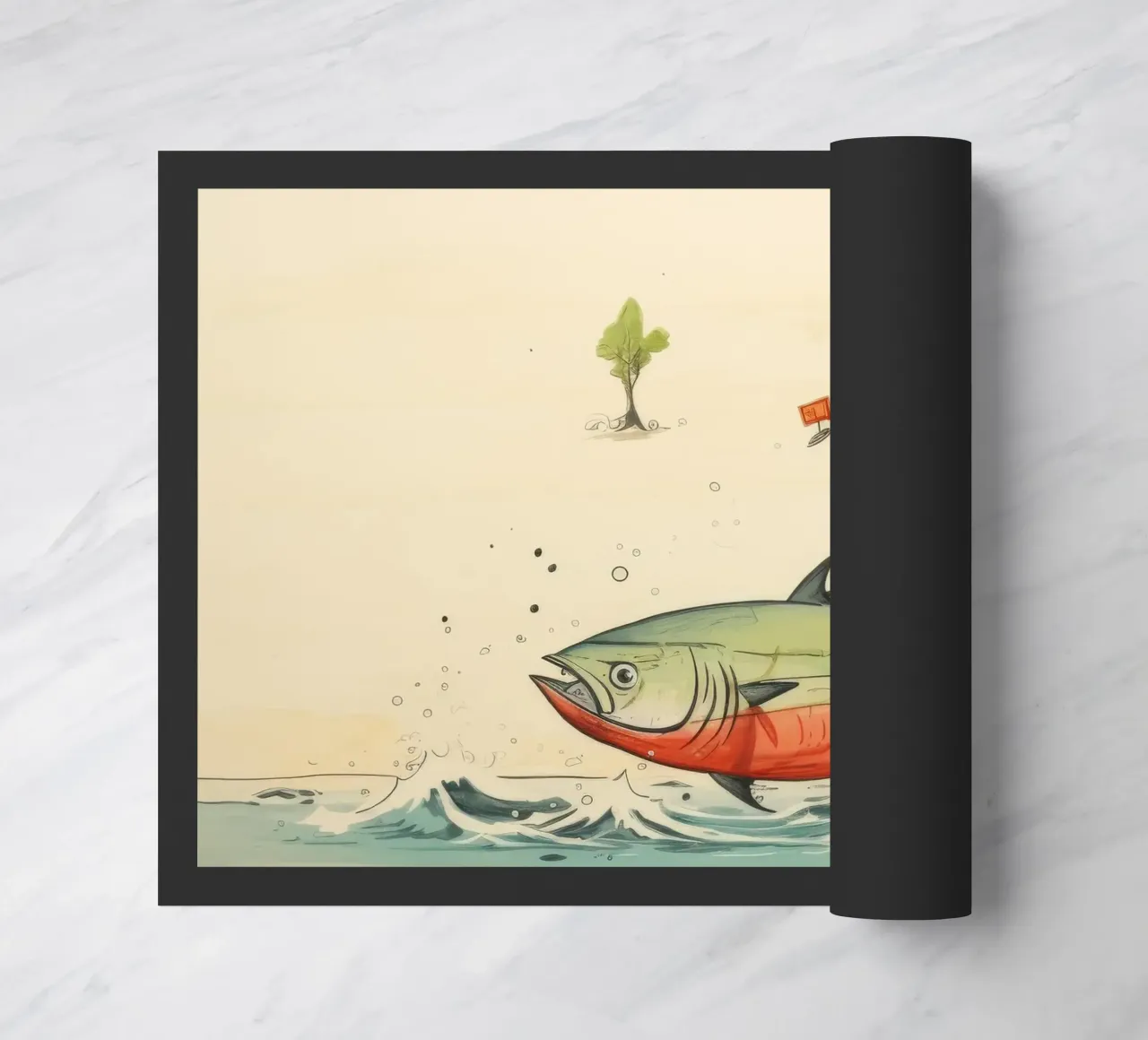 Minimum Tuna doormat by Minimal Animal Art