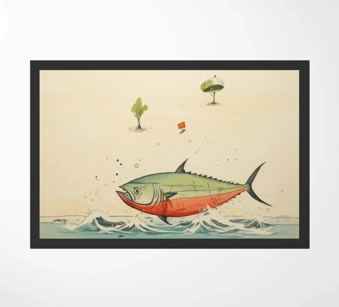 Minimum Tuna doormat by Minimal Animal Art