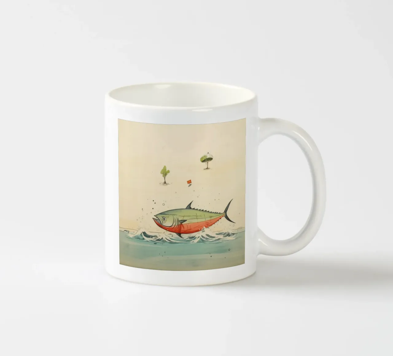 Tonno minimo 2 tazza in ceramica da Minimal Animal Art