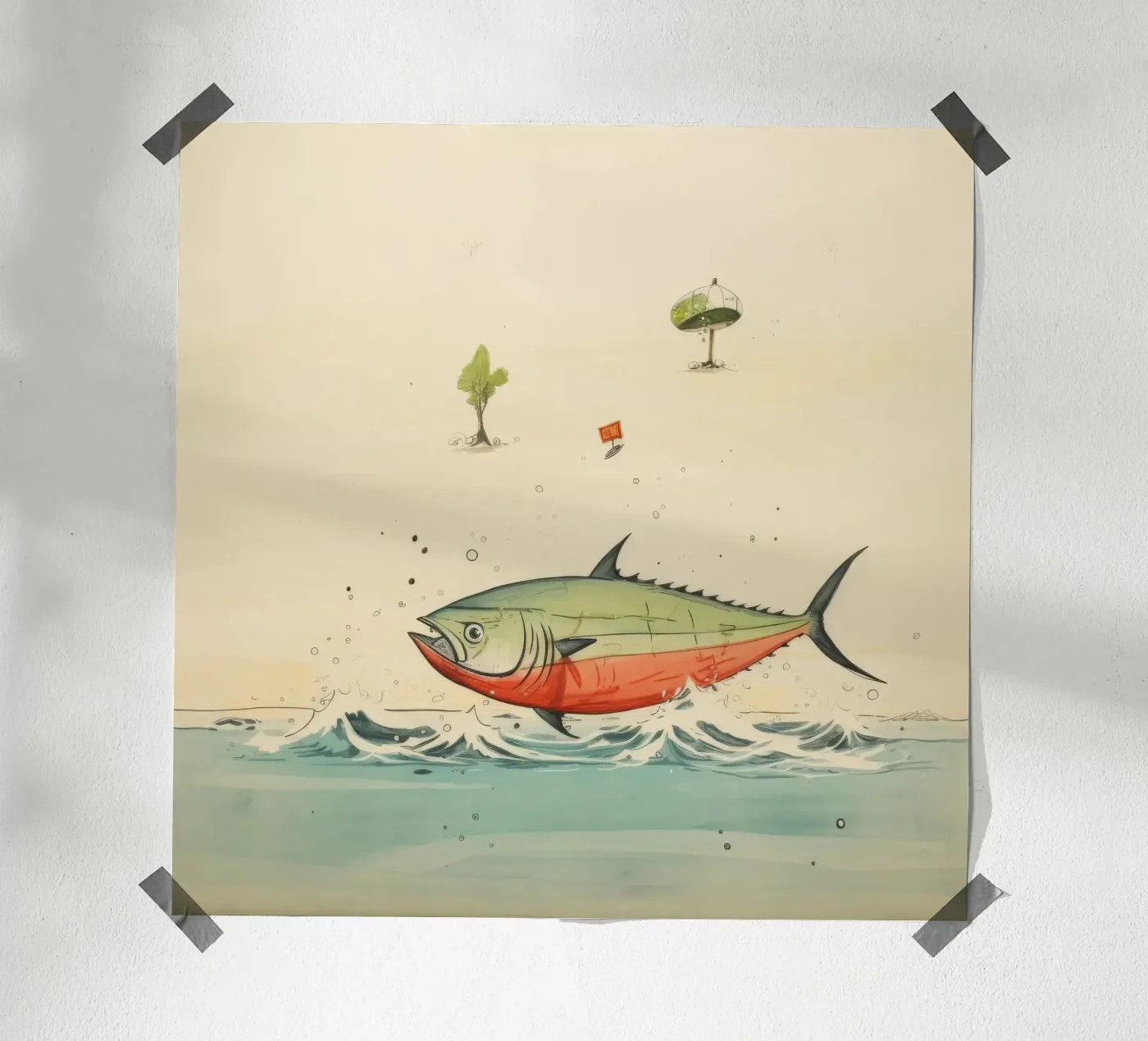 Minimum Tuna poster da Minimal Animal Art