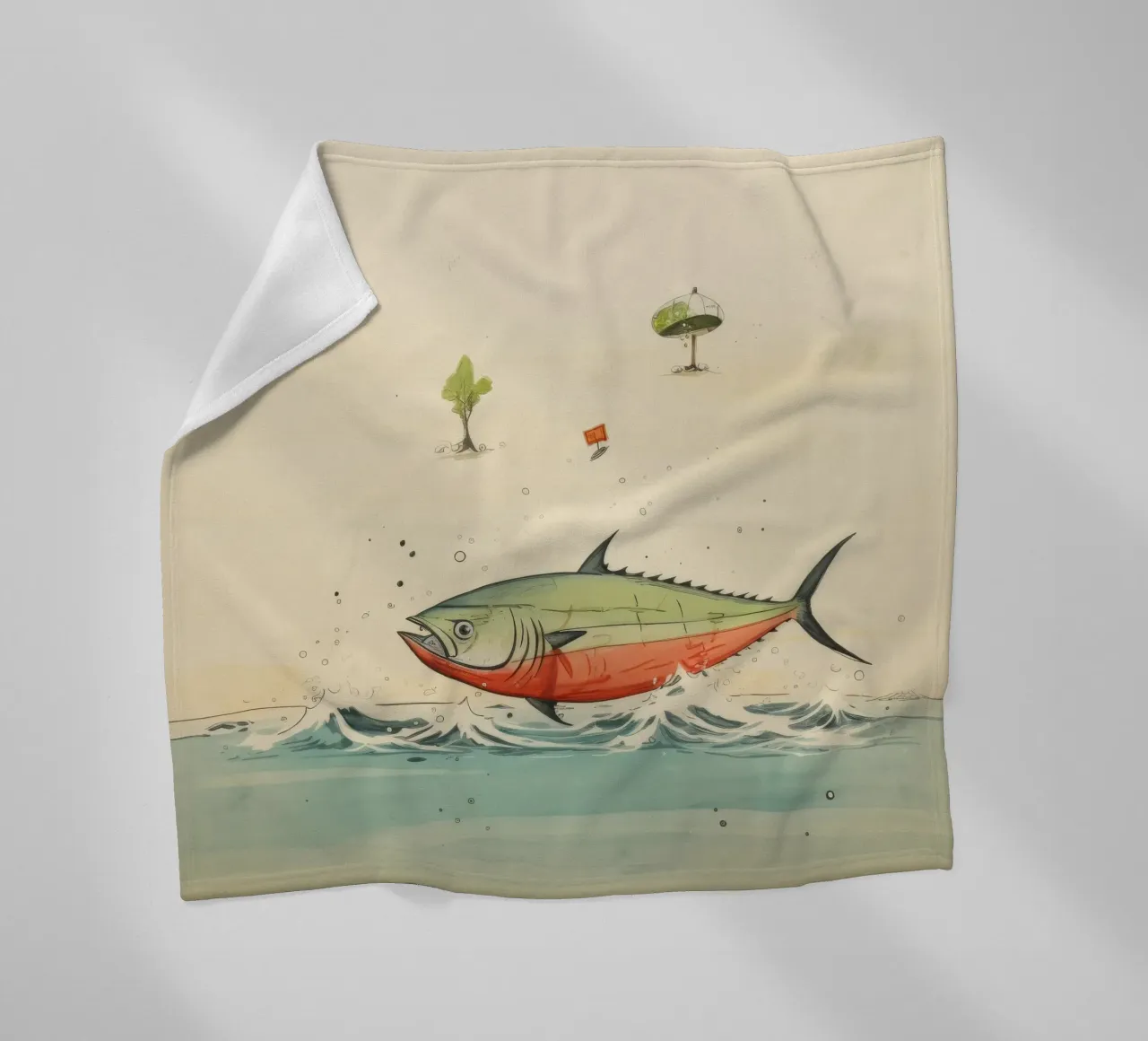 Tonno minimo 2 coperta in pile da Minimal Animal Art