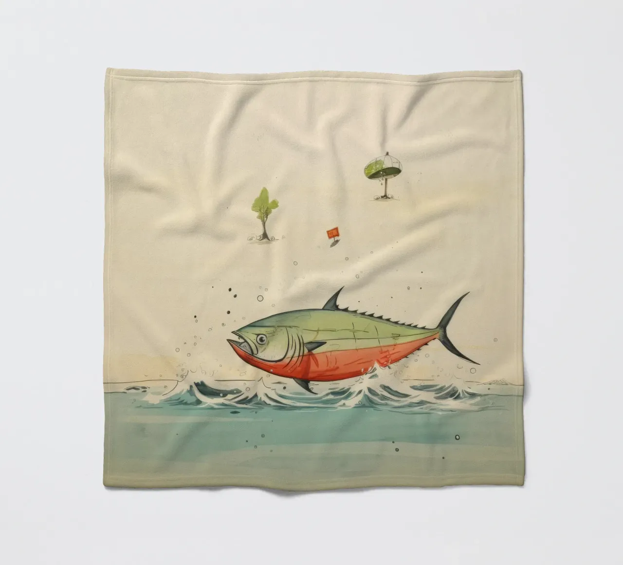 Tonno minimo 2 coperta in pile da Minimal Animal Art