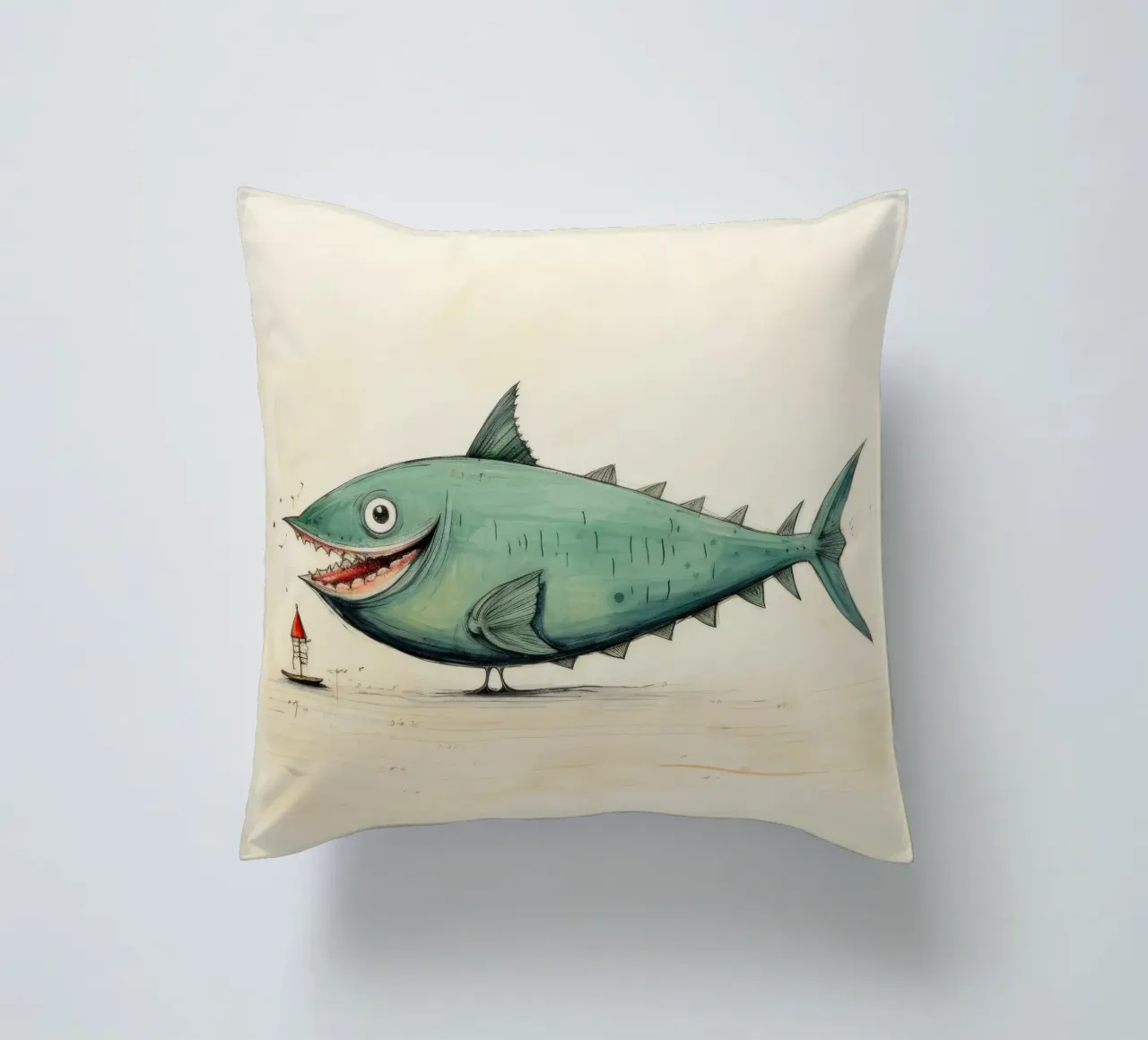 Tonno minimo 3 cuscino da Minimal Animal Art