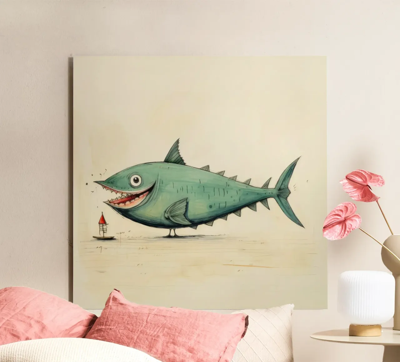 Tonno minimo 3 alluminio dibond da Minimal Animal Art