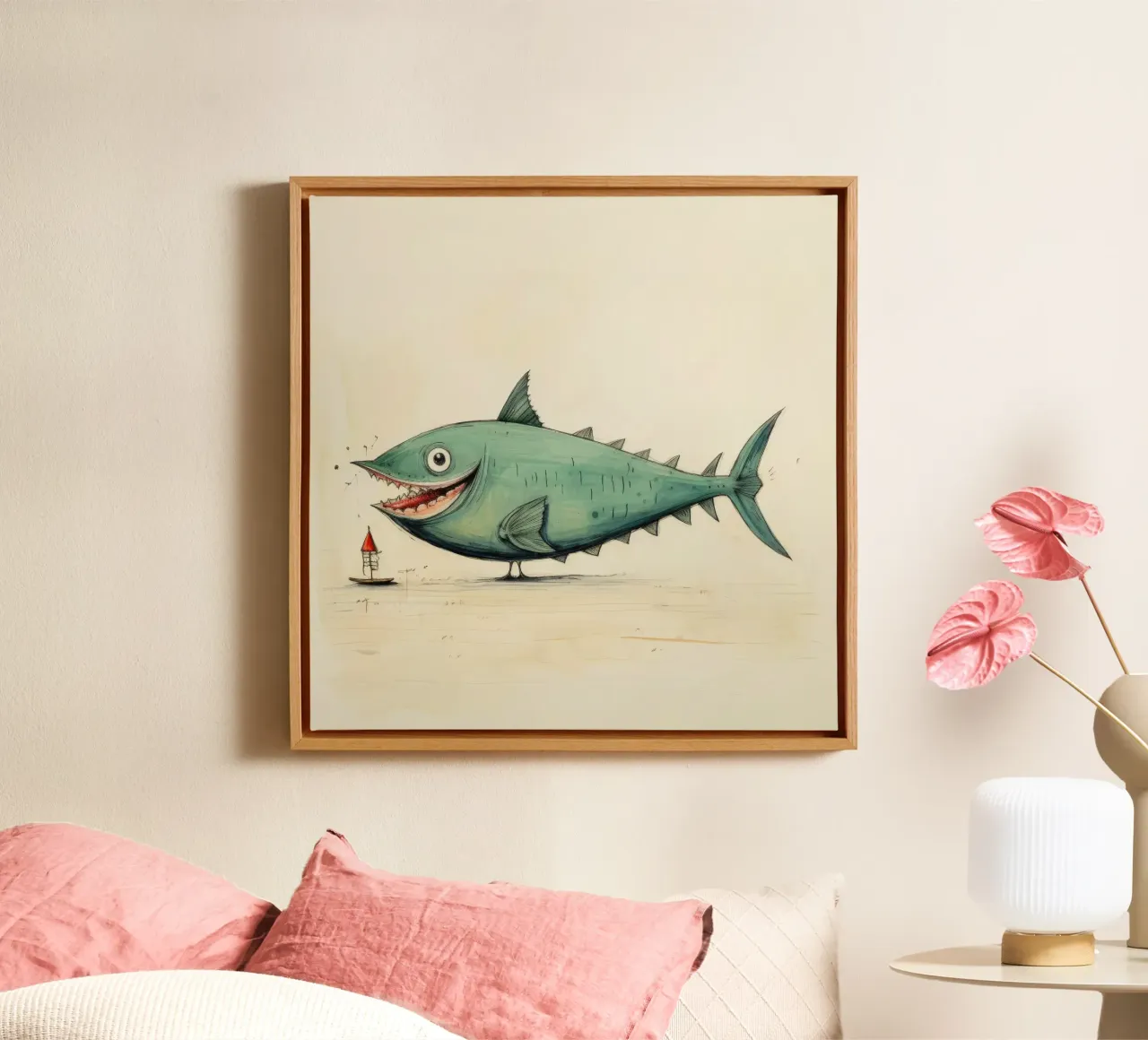 Minimum Tuna 3 canvas by Minimal Animal Art