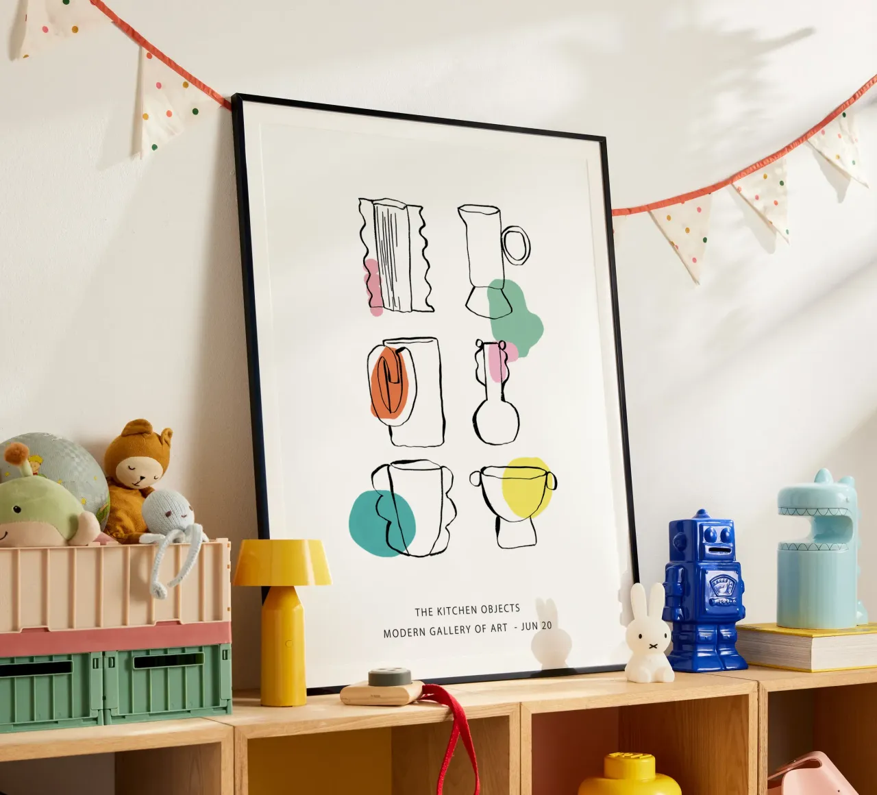 Oggetti decorativi per la cucina - Line Art a colori poster da Peaches Art Prints