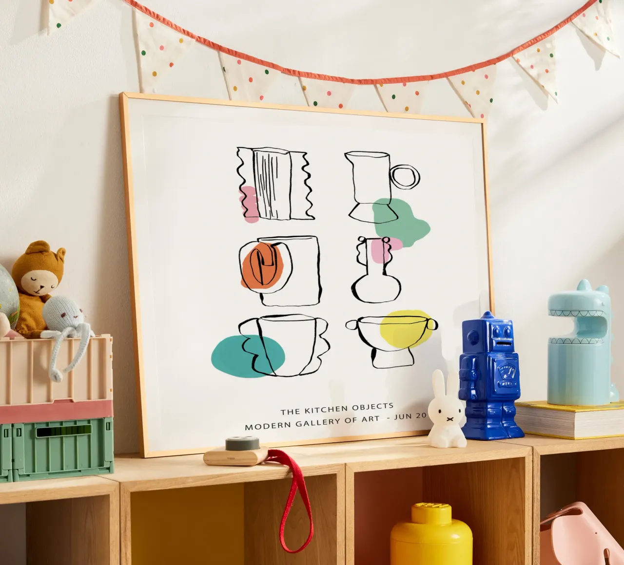 Oggetti decorativi per la cucina - Line Art a colori poster da Peaches Art Prints