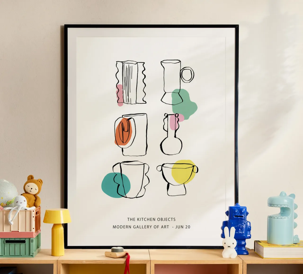 Oggetti decorativi per la cucina - Line Art a colori poster da Peaches Art Prints