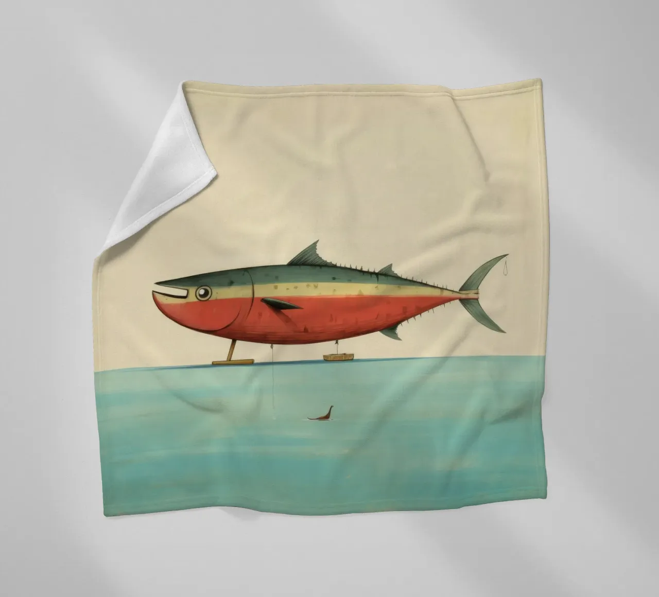 Minimum Tuna Fleecedecke von Minimal Animal Art