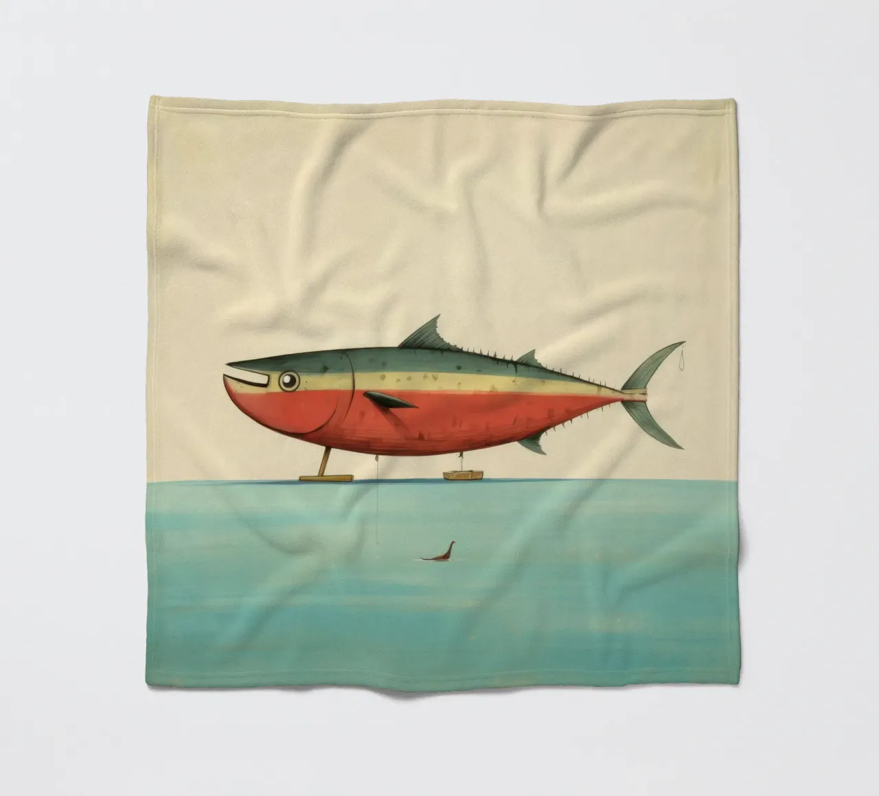 Minimum Tuna Fleecedecke von Minimal Animal Art