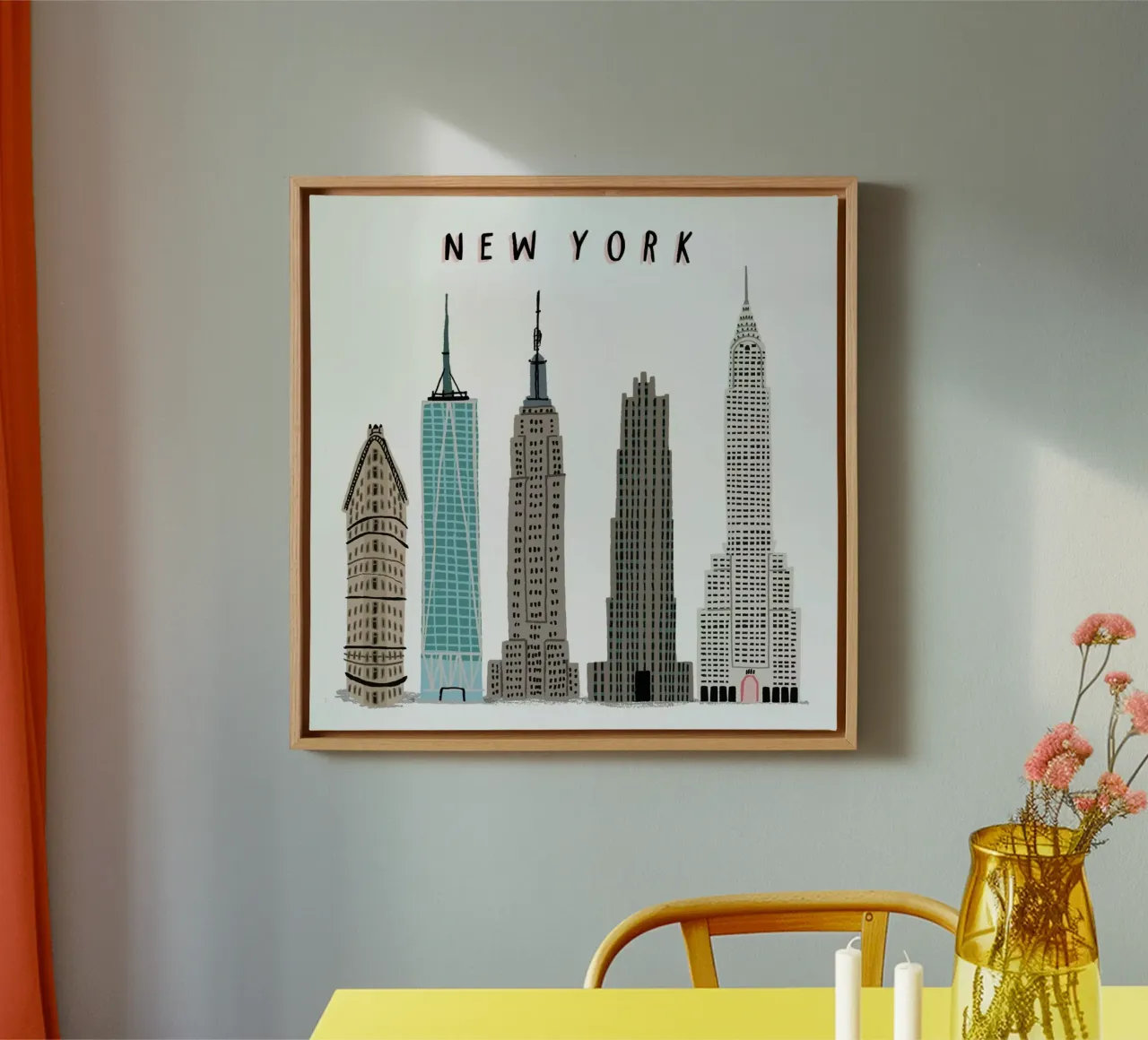 Gebouwen New York canvas met Baklijst van Alex Foster