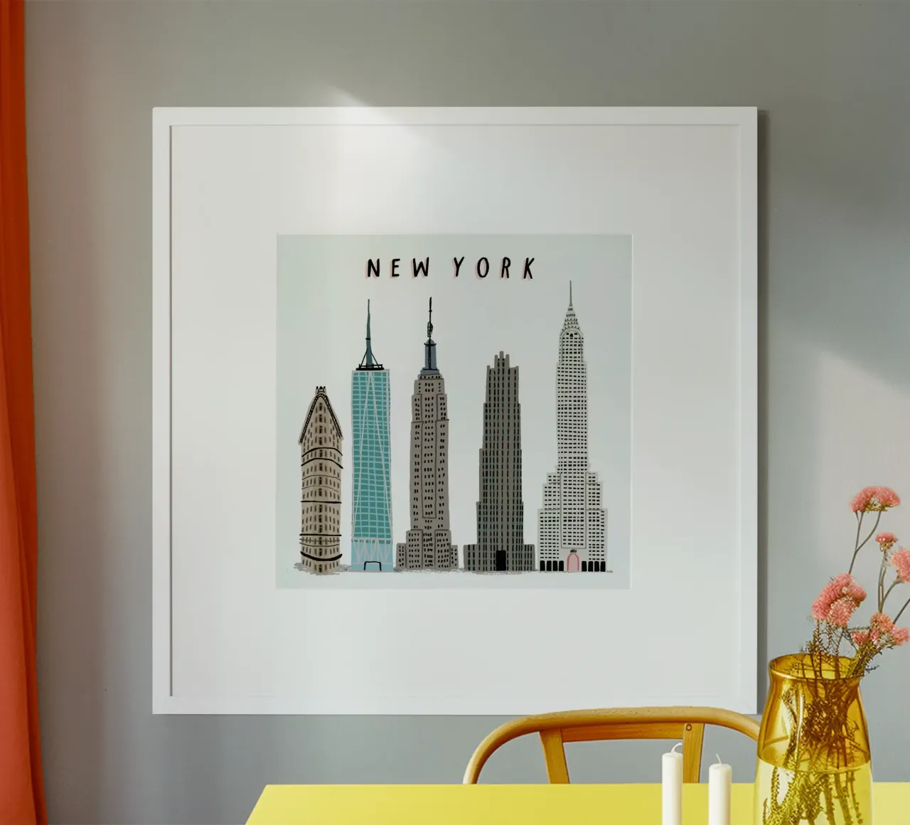Edifici di New York poster con telaio in alluminio da Alex Foster