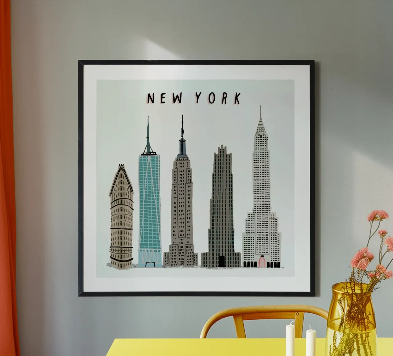 Edifici di New York poster con telaio in alluminio da Alex Foster