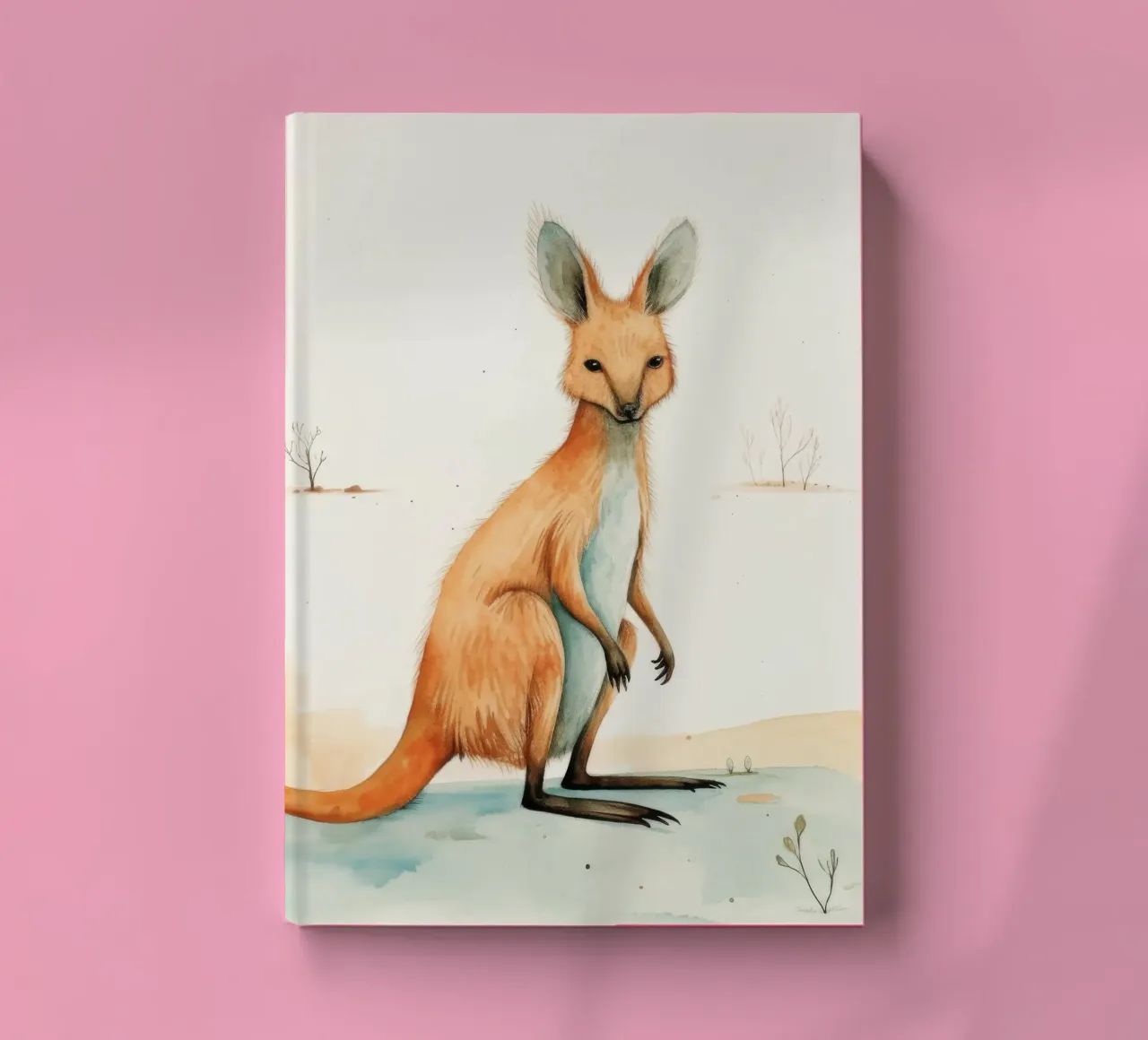 Minimal Wallaby 2 notebook by Minimal Animal Art
